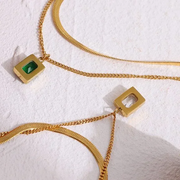 NEW Stainless Steel Cubic Zirconia Pendant Necklace - Picture 4 of 6